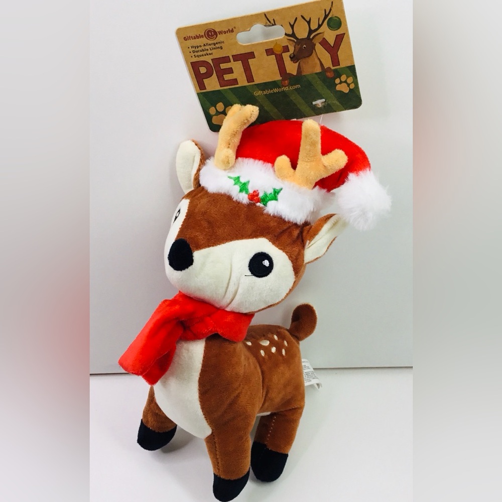 Reindeer Plush Deer Caress Soft Pets Christmas Holiday Pet Toy New